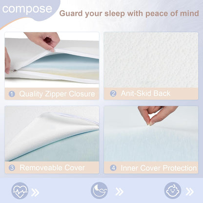 NeoBorn Baby Bassinet Mattress Pad, 30" x 18" Dual Sided Comfort Gel Memory Foam Mattress with Removable Soft Tencel Cover Fit for Halo Bassinest Swivel/Flex/Glide/Premiere/Luxe Series Sleeper
