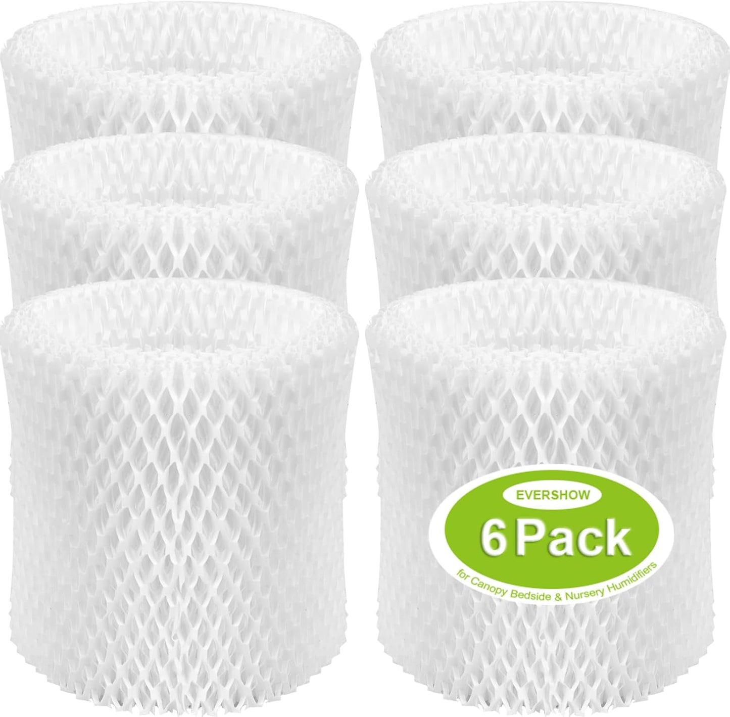 6 Pack Humidifier Filter Replacement Compatible with Canopy Bedside Humidifier & Nursery Humidifiers, Filters Made with Wood Pulp & Paper, Humidifier Wicking Filter, 6 Week Lifespan (White)
