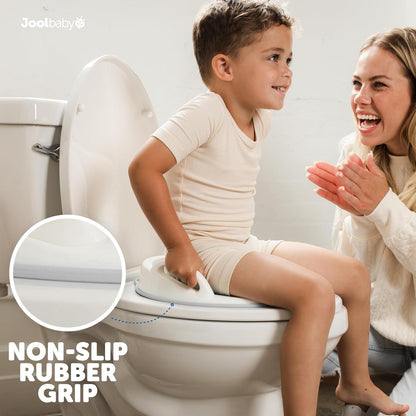 Jool Baby Potty Training Seat for Boys and Girls With Handles, Fits Round & Oval Toilets, Non-Slip with Splash Guard, Includes Free Storage Hook (Aqua)