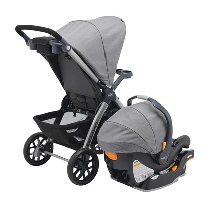 Chicco Bravo LE ClearTex Full-Size Stroller for Babies and Toddlers, UPF-Rated Canopy, GREENGUARD Gold Certified, Lightweight, One-Hand Compact Fold, Pewter/Grey