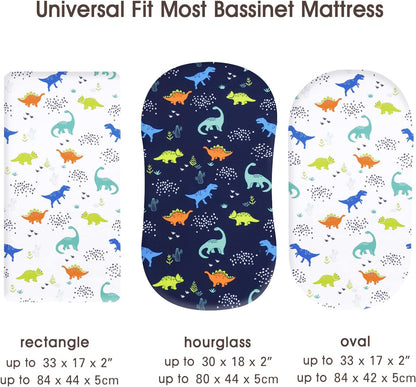 PHF 3 Pack Soft Mini Crib Sheets, Floral & Animal Pack N Play Sheets for Baby Boys Girls, No Slip Universal Fit for Pack N Play, Playard, Portable and Mini Crib Mattresses,Floral & Animal