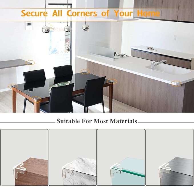 8 Pack Corner Protectors, Clear Table Corner Guards Protectors Baby Proof Furniture Corners & Edges Safety Bumpers Covers, T Shaped 1.4x1.4x1.4 in
