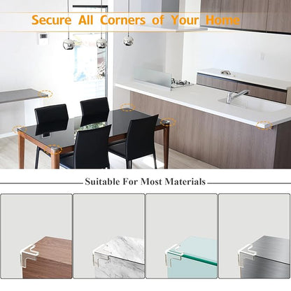 32 Pack Corner Protectors for Baby, Clear Corner Guards Table Corner Protector, Corner Bumpers Covers, Furniture & Sharp Corner Baby Proofing, T-Shaped