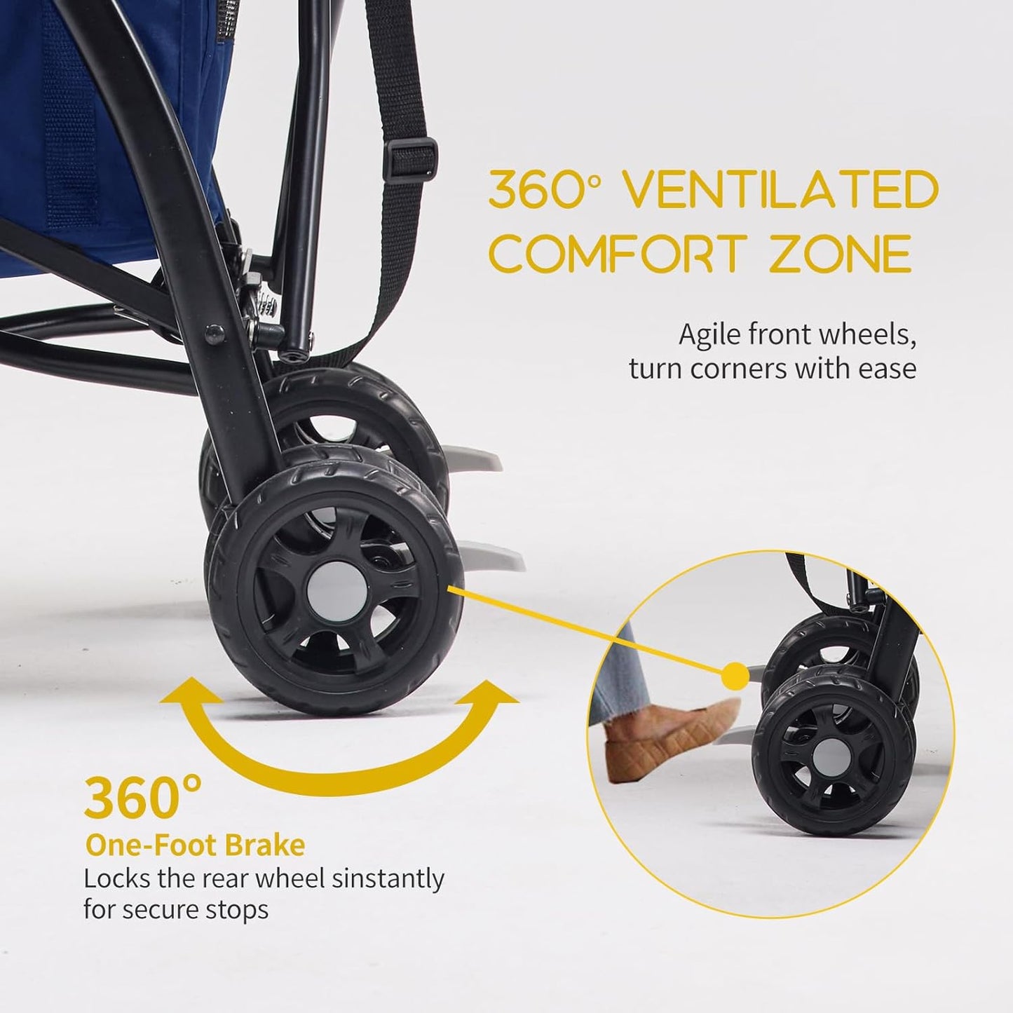 10lbs Ultra-Lightweight Pet Stroller - Compact Folding Umbrella Stroller with Durable Shoulder Strap, 3-Compartment Organizer & Cup Holder - Portable Dog Cat Travel Carriage, Dark Gray