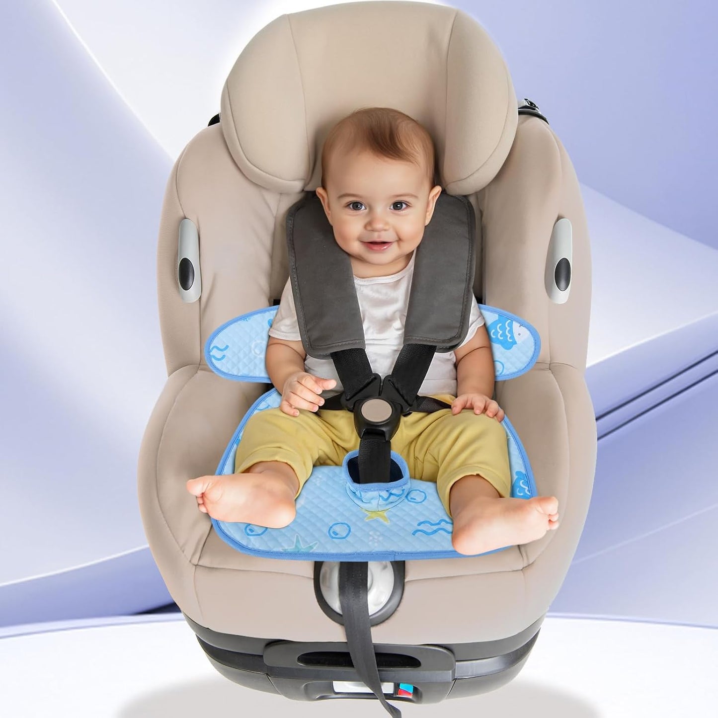 INFANZIA Dry Seat, Car Seat Protector Waterproof Carseat Liner Potty Training Toddlers, Baby and Infants, Piddle Pad for Carseats Strollers (Grey, 1 Pack