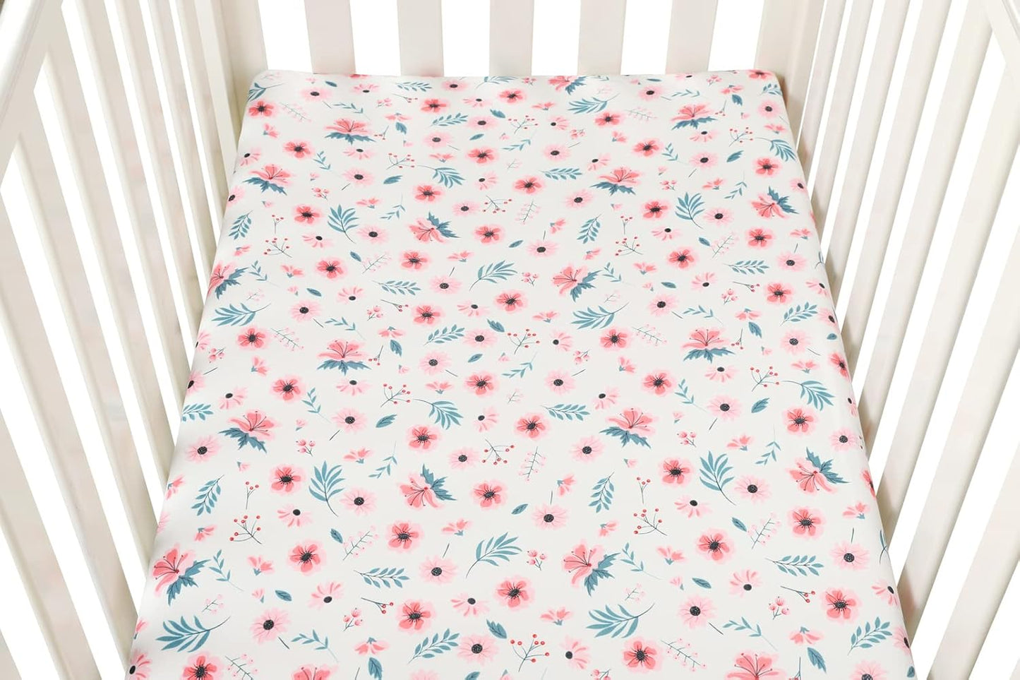 Bassinet Sheet Set 2 Pack Snug Fitted Bedside Sleeper Bassinet Sheets, Stretchy Ultra Soft, Unisex Boy Girl, Light Blue & Dinosaur