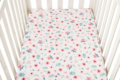 Bassinet Sheet Set 2 Pack Snug Fitted Bedside Sleeper Bassinet Sheets, Stretchy Ultra Soft, Unisex Boy Girl, Light Blue & Dinosaur