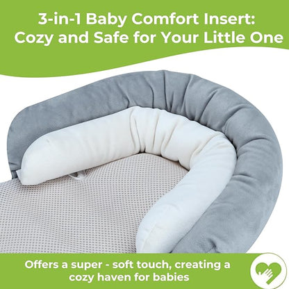 COOLBEBE Upgraded 3-in-1 Babybody Support & Strap Covers Set for Newborn Infant - Extra Soft Car Seat Insert Cushion Pad, Perfect for Carseats, Strollers, Swing