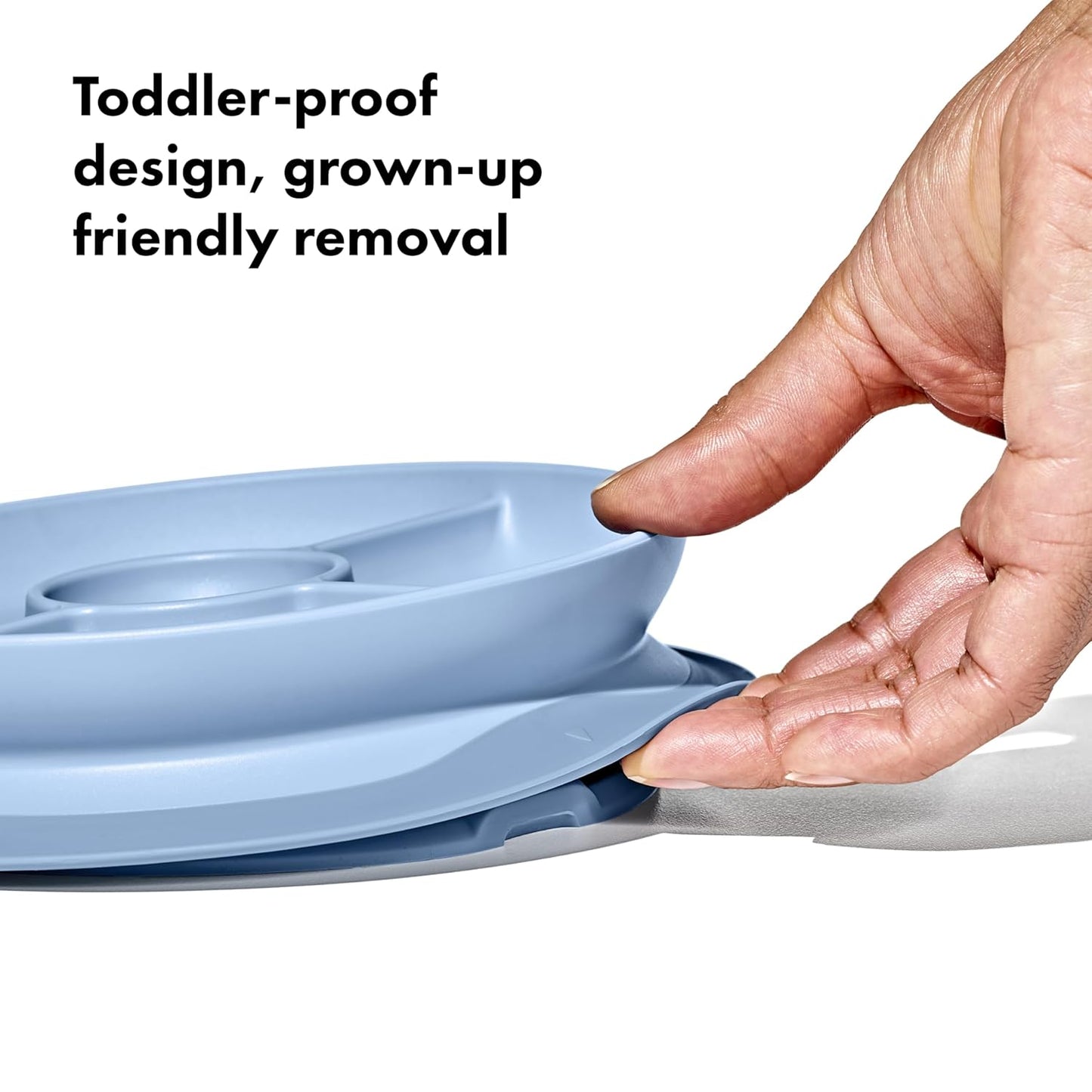 OXO Tot Stick and Stay Suction Divided Plate - Opal