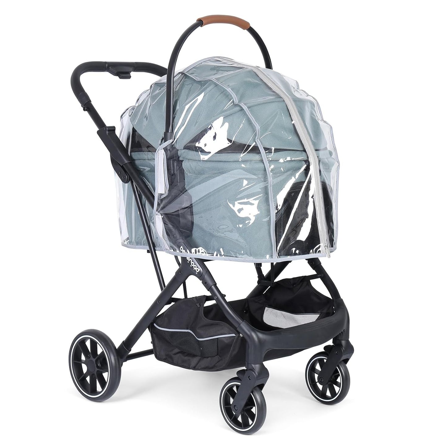Beberoad Unisize Pet Stroller Rain Cover - Foldable Clear Protection for Snow, Wind & Rain, Suitable for X2/X3/T5/T6/X5 & Various Stroller Models