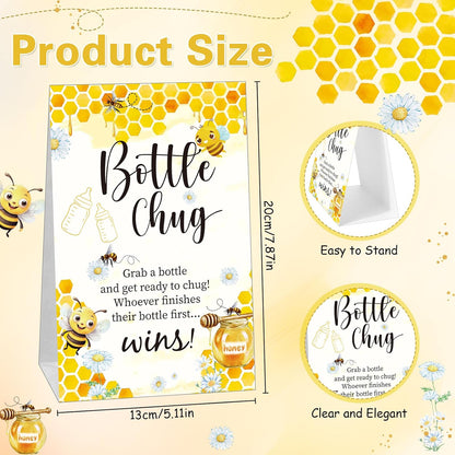 TrelaCo Bottle Chug Baby Shower Game 20 Pcs Baby Bottles Shower Favor with 1 Greenery Theme Sign for Gender Reveal Party Supplies Gifts(Green)