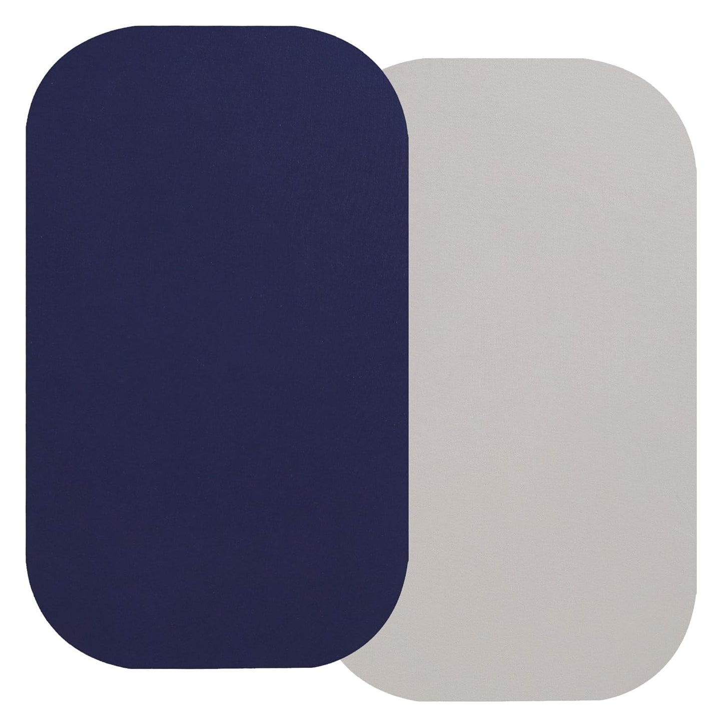 Onacosht 100% Organic Cotton Bassinet Sheets Compatiable with ANGELBLISS Baby Bassinet Bedside Sleeper, 2 Pack Jersey Knit Fitted Sheet for Baby Boy and Girl, Navy and Fog Grey