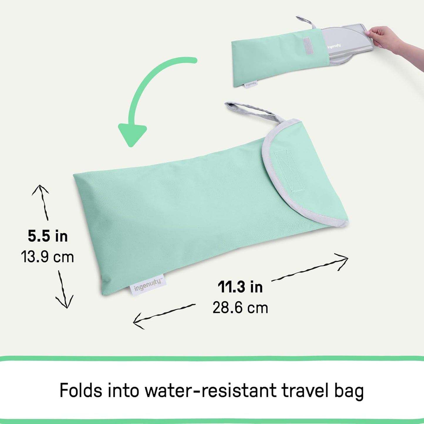 Ingenuity My Travel Potty, 2-in-1 Baby and Toddler Portable Potty Seat & Potty Ring, Lightweight Foldable, Includes Travel Bag & 3 Disposable Liners, Neutral