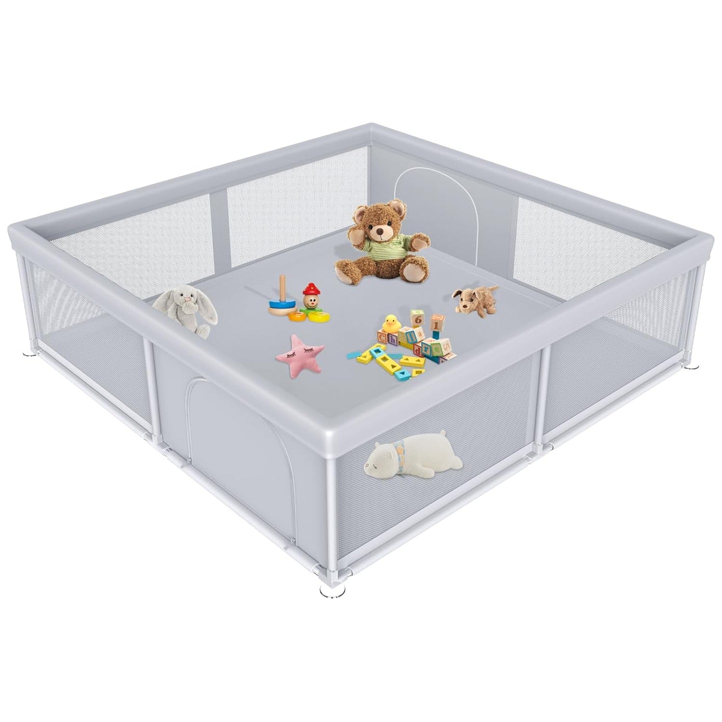Large Baby Playpen for Babies and Toddlers, Playpen 74×50, Large Baby Play Yards Indoor & Outdoor, Sturdy Safety Baby Play Pen with Soft Breathable Mesh, Toddlers Activity Center with Anti-Slip Base