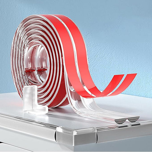Baby Proofing, Edge Protector Strip Clear, 20 FT Silicone Soft Corner Protectors for Baby with Upgraded Pre-Taped Strong Adhesive, Edge Protectors for Sharp Corners for Cabinets, Drawers(4 Corners)