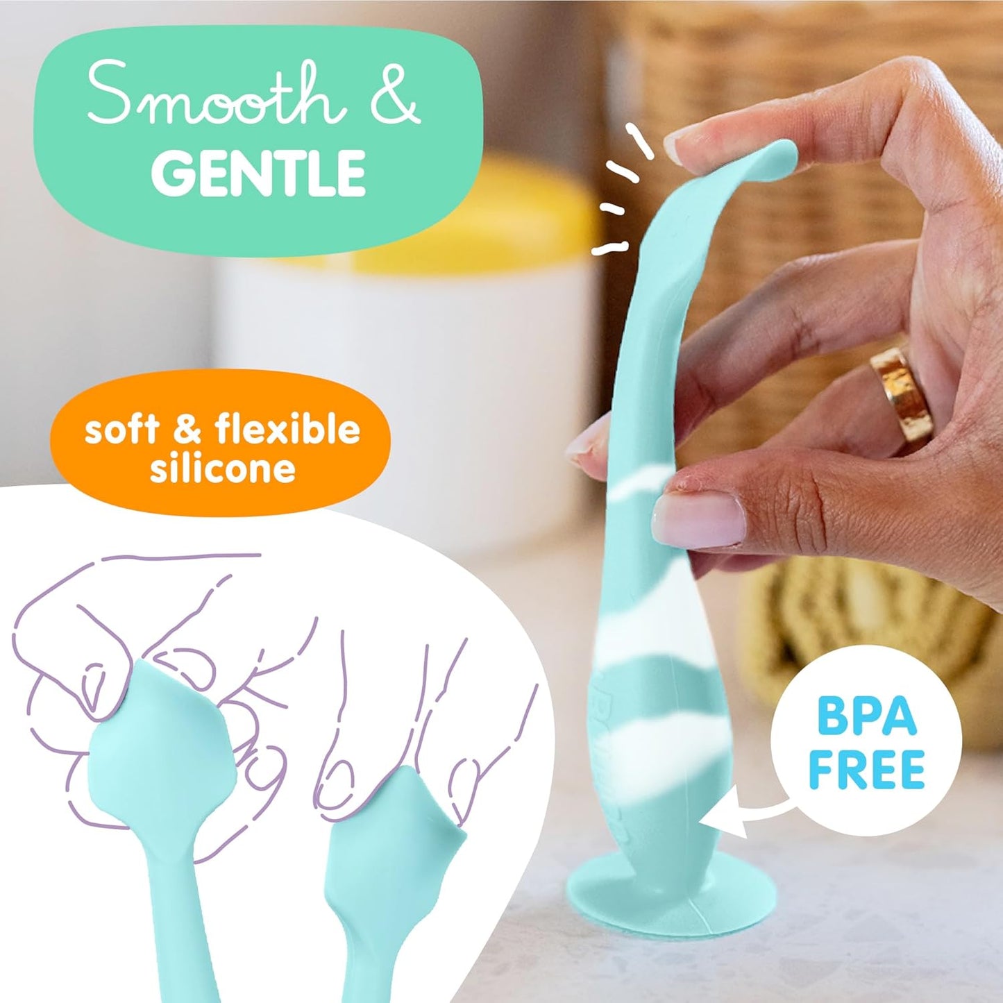 Bumco Diaper Cream Spatula - BPA-Free Diaper Bag Essentials, Soft Butt Spatula Baby, Mom-Invented Butt Paste Spatula, Bumco Diaper Cream Spatula, Flexible Diaper Cream Applicator, Baby Bum Brush
