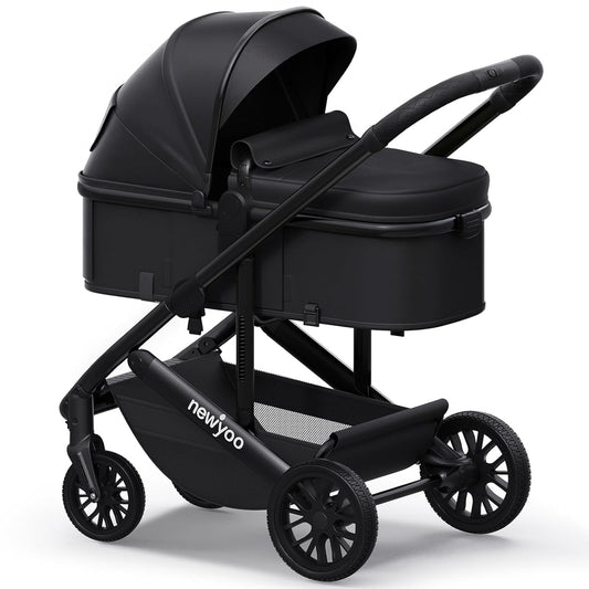 newyoo Infant Stroller with Bassinet Mode, Nestro 516M, Convertible Baby Strollers with Reversible Seat & Cup Holder, Coches para Bebes, 2-in-1 Rear-Facing Pram, Warm Taupe
