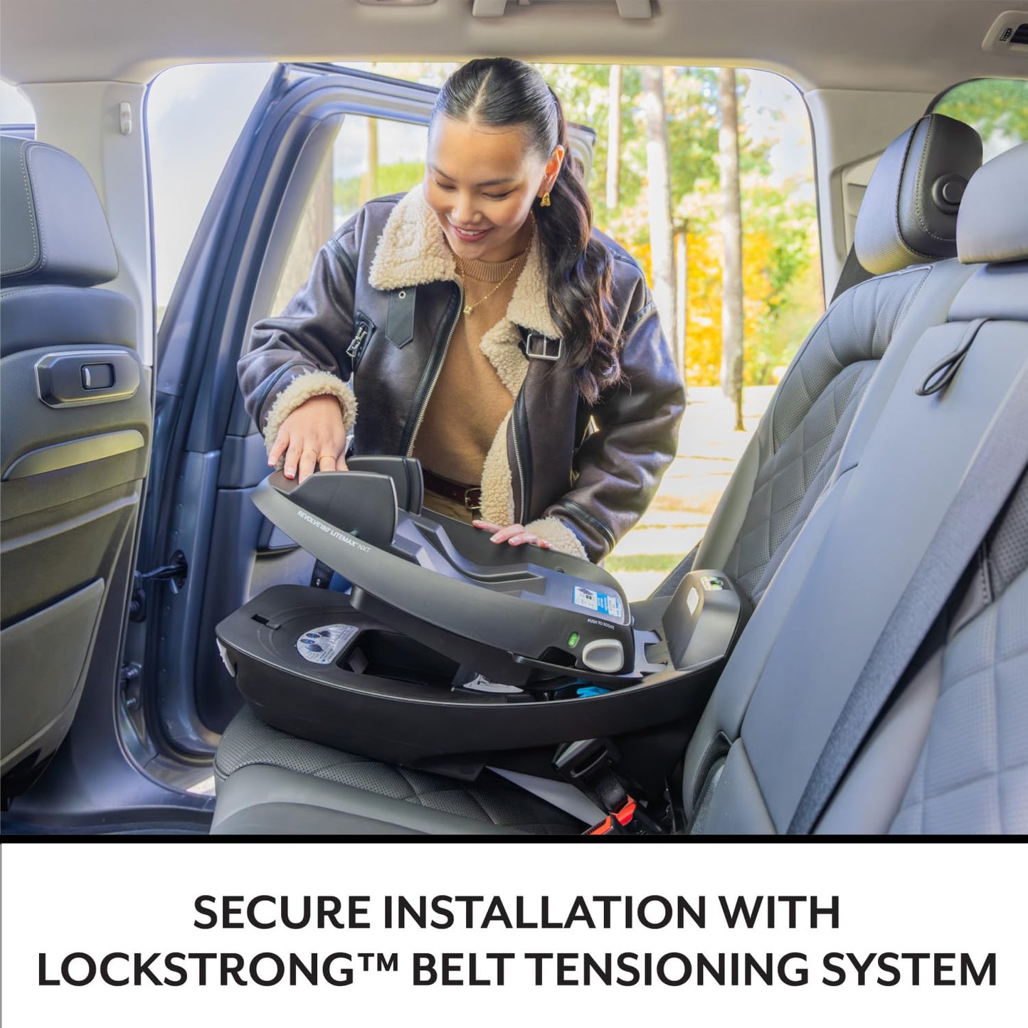 Evenflo Revolve180 LiteMax NXT Rotating Rear-Facing Lightweight Preemie and Infant Car Seat 3-30lbs. with SensorySoothe. Easy Install with Base (Agate Purple)