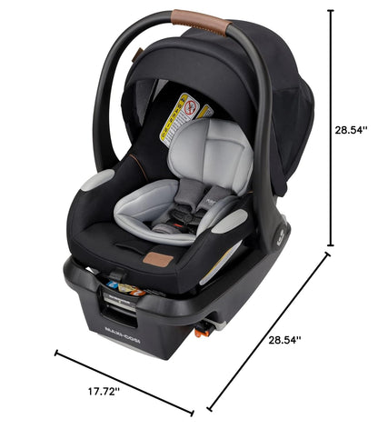 Maxi-Cosi Mico Luxe+ Baby Car Seat: Infant Car Seat with Base and Versatile Baby Carrier Seat Functionality, Essential Green