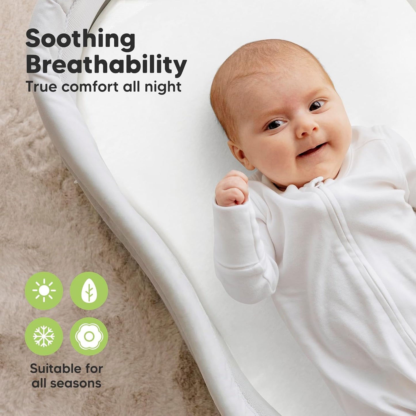 2-Pack Organic Bassinet Sheets for Girls, Boys - 100% Cotton Bassinet Mattress Sheets Compatible with Halo Bassinest Swivel Sleeper, Graco, Baby Delight, Chicco, Unisex Fitted Bassinet Sheets (Elly)