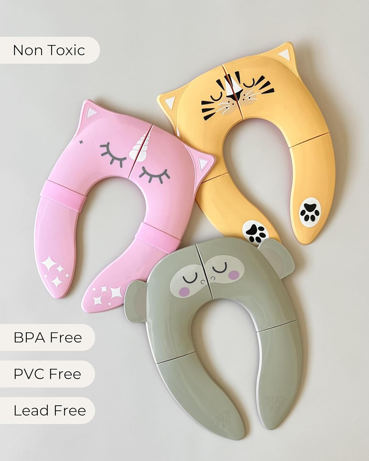 Hippypotamus Travel Potty Seat for Toddler - Folding Potty Training Seat - Portable Toilet Seat Cover for Baby & Kids (PINK Unicorn)