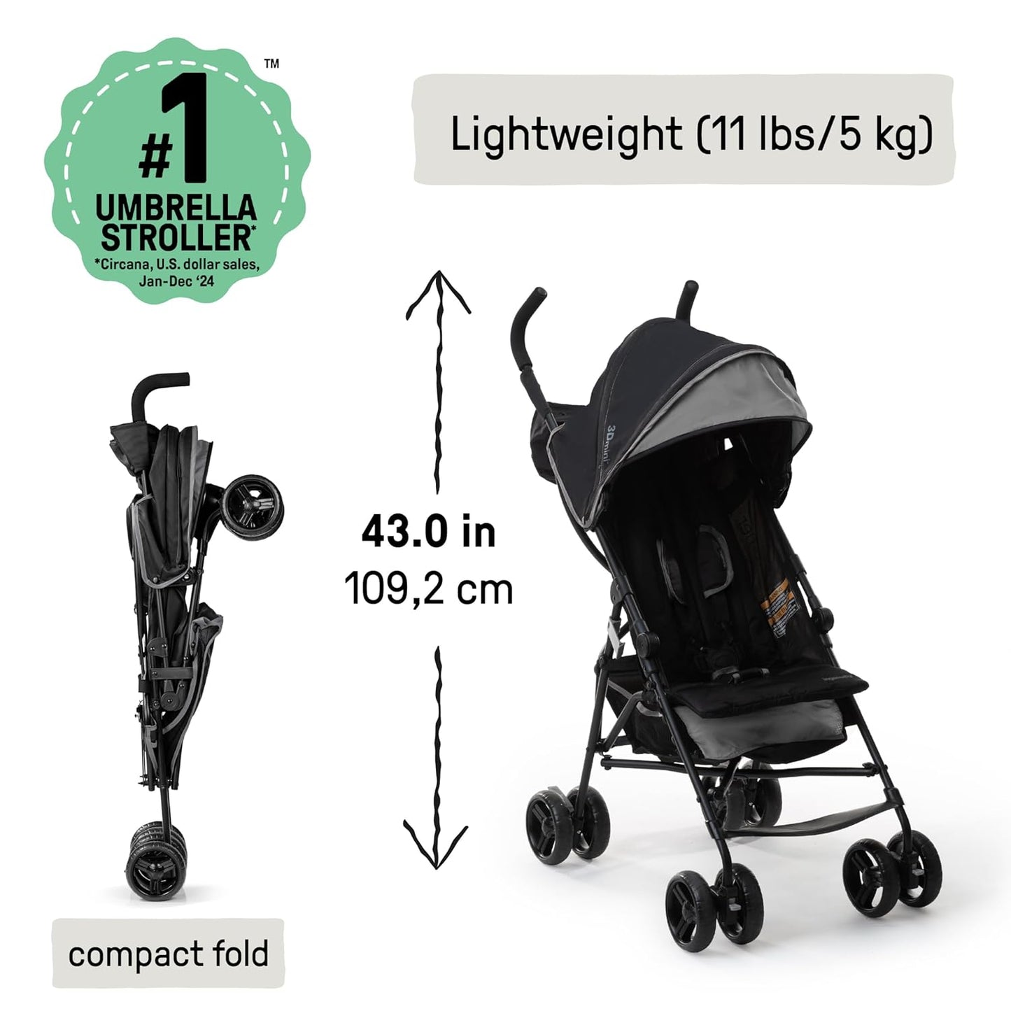 Ingenuity 3D Mini Stroller Rain Cover, Baby Weather Shield for Rain, Wind & Snow, Fits 3D Mini Strollers, Vented Airflow, Clear Visibility, Easy Install & Storage – Clear