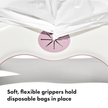 OXO Tot 2-in-1 Go Potty with Travel Bag | for Potty Emergencies at Home or on the go | Portable Toilet Training | Opens Quickly for Emergencies | for standalone use or on Grown-up Toilets