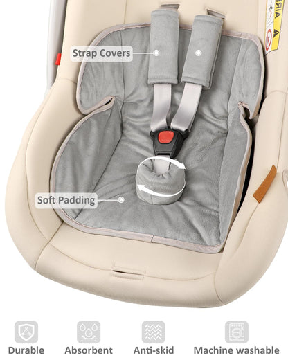Baby Piddle Pad Car Seat Liner, Potty Training Seat Protector, Waterproof Soft Potty Training Cover for Carseat, Stroller, Highchair, Toilet Training for Infant Newborn, Anti-Slip Backing, Black
