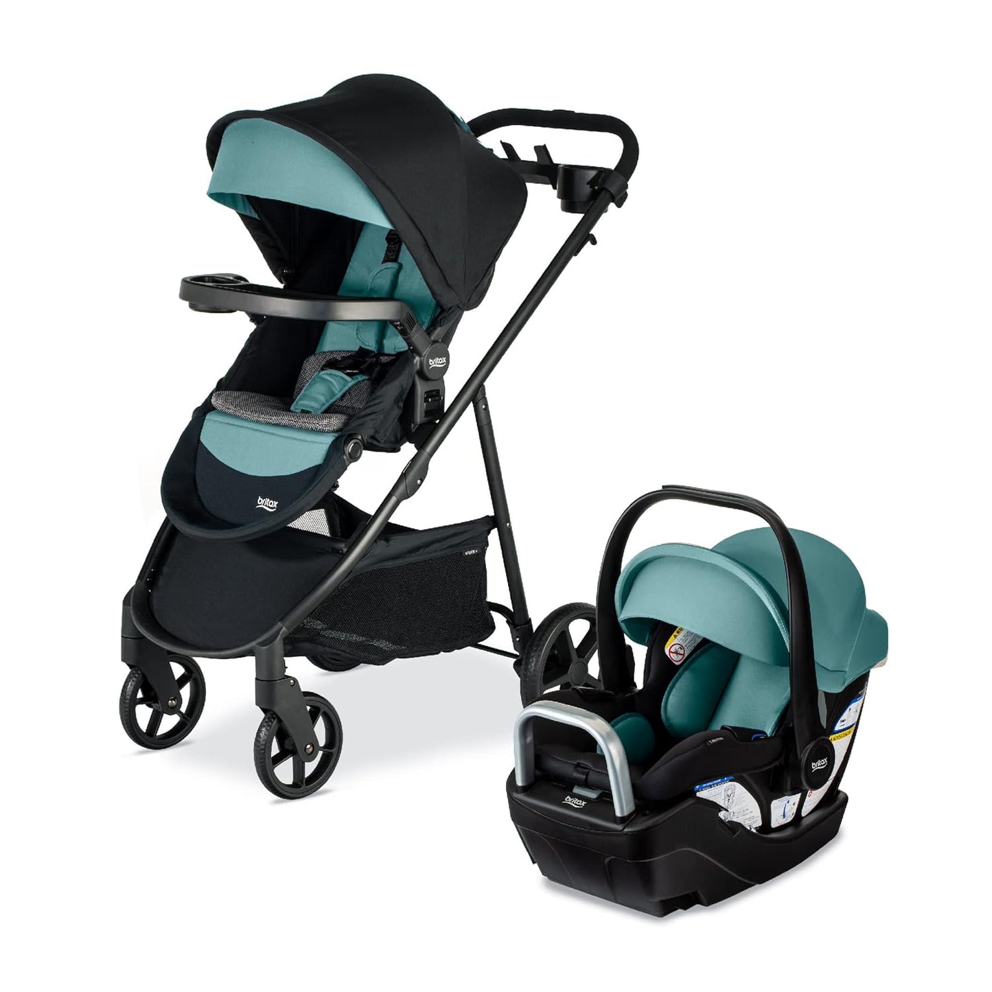 Britax Brook+ Modular Baby Stroller, Ultra-Lightweight Infant and Toddler Stroller with SafeWash Insert and 4 Ways to Stroll, Graphite Onyx