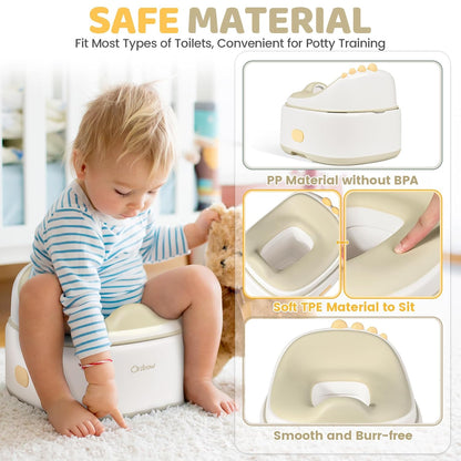 Orzbow 3-in-1 Toddler Potty Training Toilet | Baby Potty Chair, Toilet Topper Training Seat and Step Stool for Boys and Girls, Easy-to-Clean with Splash Guard and Lid, Grey