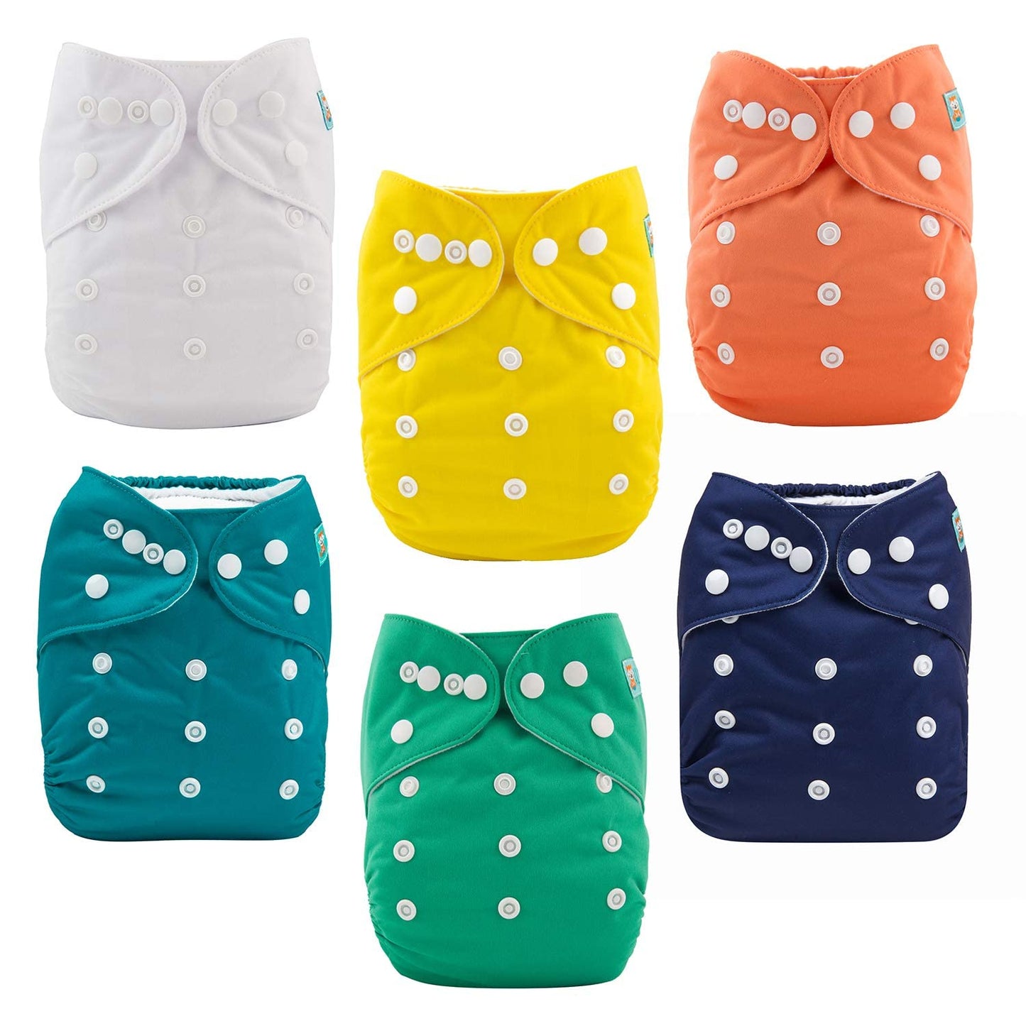 ALVABABY Baby Cloth Diapers 6 Pack with 12 Inserts Cloth Diaper Covers Adjustable Washable Reusable for Baby Girls and Boys