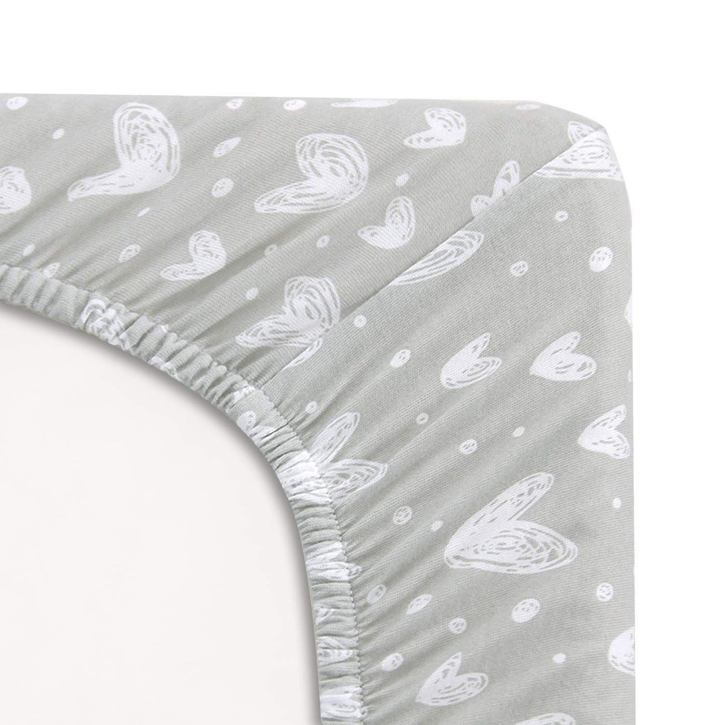 Bassinet Sheets Fit for Simmons Kids By The Bed City Sleeper Bassinet(Twins), Moses Basket and Hospital Bassinet, 100% Cotton, 2 Pack, Gray and White Print - Colors B