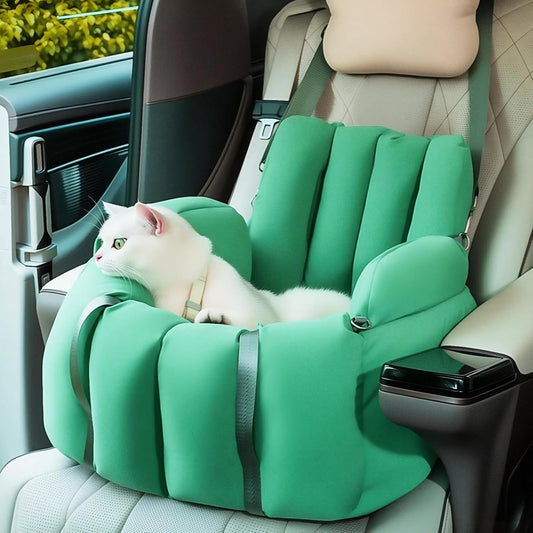Convertible Pet Car Seat and Carrier, Cat Carrier Pouch, Portable Travel Bed for Cats and Small Dogs,Dog Car Seat for Small Dogs,Winter Warm cat Carrier Backpack