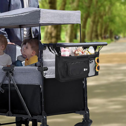 ZZM Parent Console Stroller Wagon Organizer Compatible with WONDERFOLD W2&W4&X, Jeep Deluxe Wrangler, EVER ADVANCED Wagon, Wagon Stroller Accessories with 2 Large Insulated Cup Holder(Empty Bag)