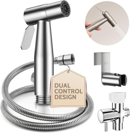 Arofa Handheld Bidet Sprayer for Toilet - 2 Pack Bidets Faucet for Existing Toilets Cloth Diaper Jet Sprayer, Stainless Steel Muslim Shower with Bidet Hose for Feminine Wash