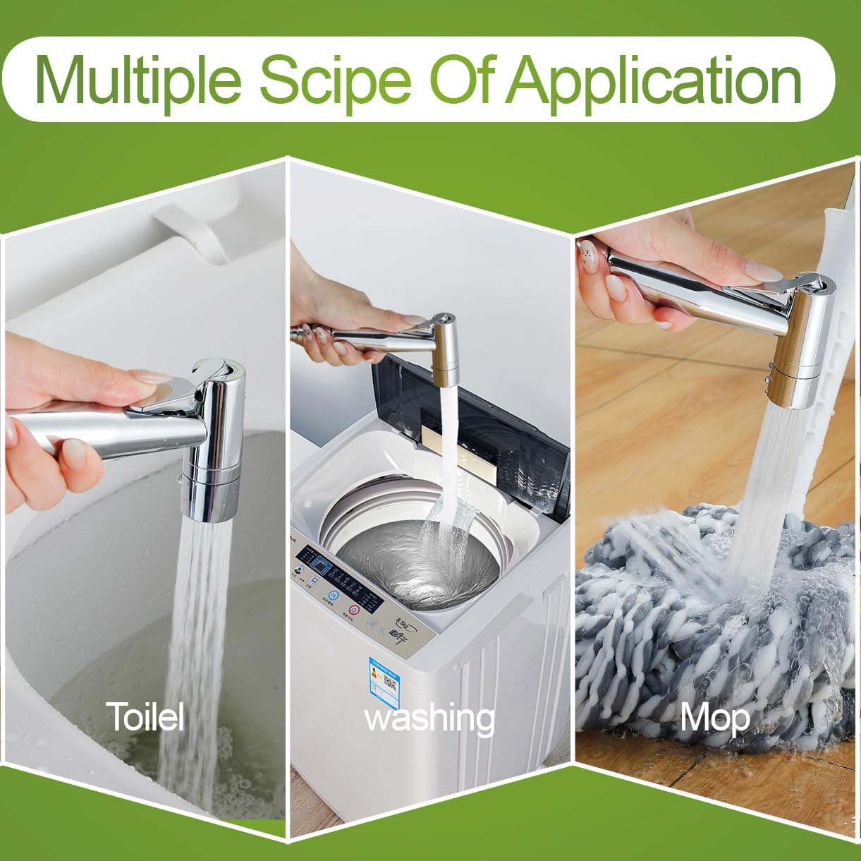 Brushed Nickel Bidet Sprayer Head, Stainless Steel Handheld Shattaf Jet Spray Attachment for Toilet, Baby Cloth Diaper Sprayer with Adjustable Water Pressure Control, 1 Pack