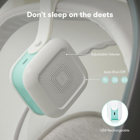 Frida Baby 2-in-1 Portable Sound Machine for Baby + Nightlight | White Noise Sound Machine for Baby with 5 Soothing Sounds & 3 Nightlight Modes | Travel Sound Machine Attaches to Strollers, Car Seats