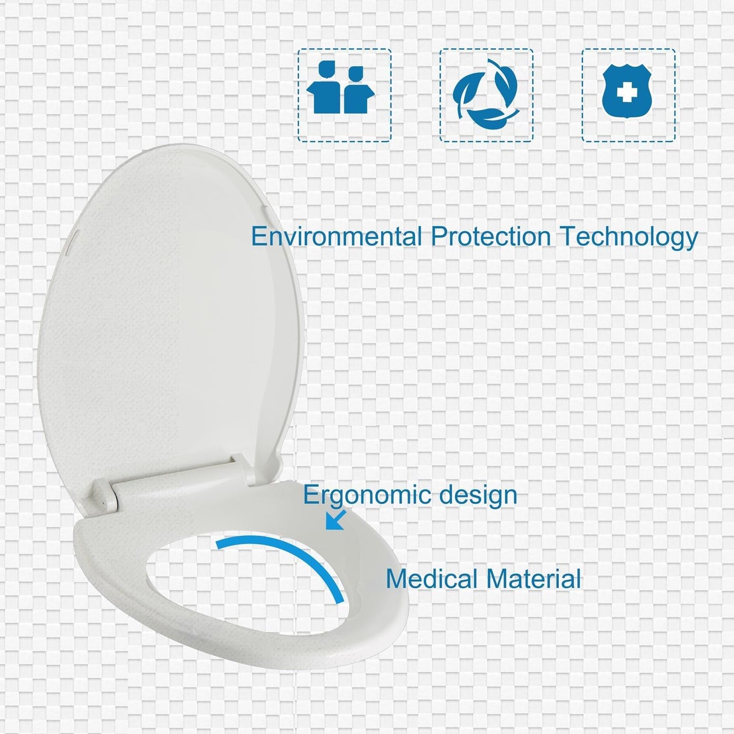 JINGZE Round Toddler Toilet Seat Adult/Child,Built-In Potty Training Seat, Soft Quiet Close Non-Slip Seat, Easy to Install & Clean,Magnetic Kids Seat and Cover,White