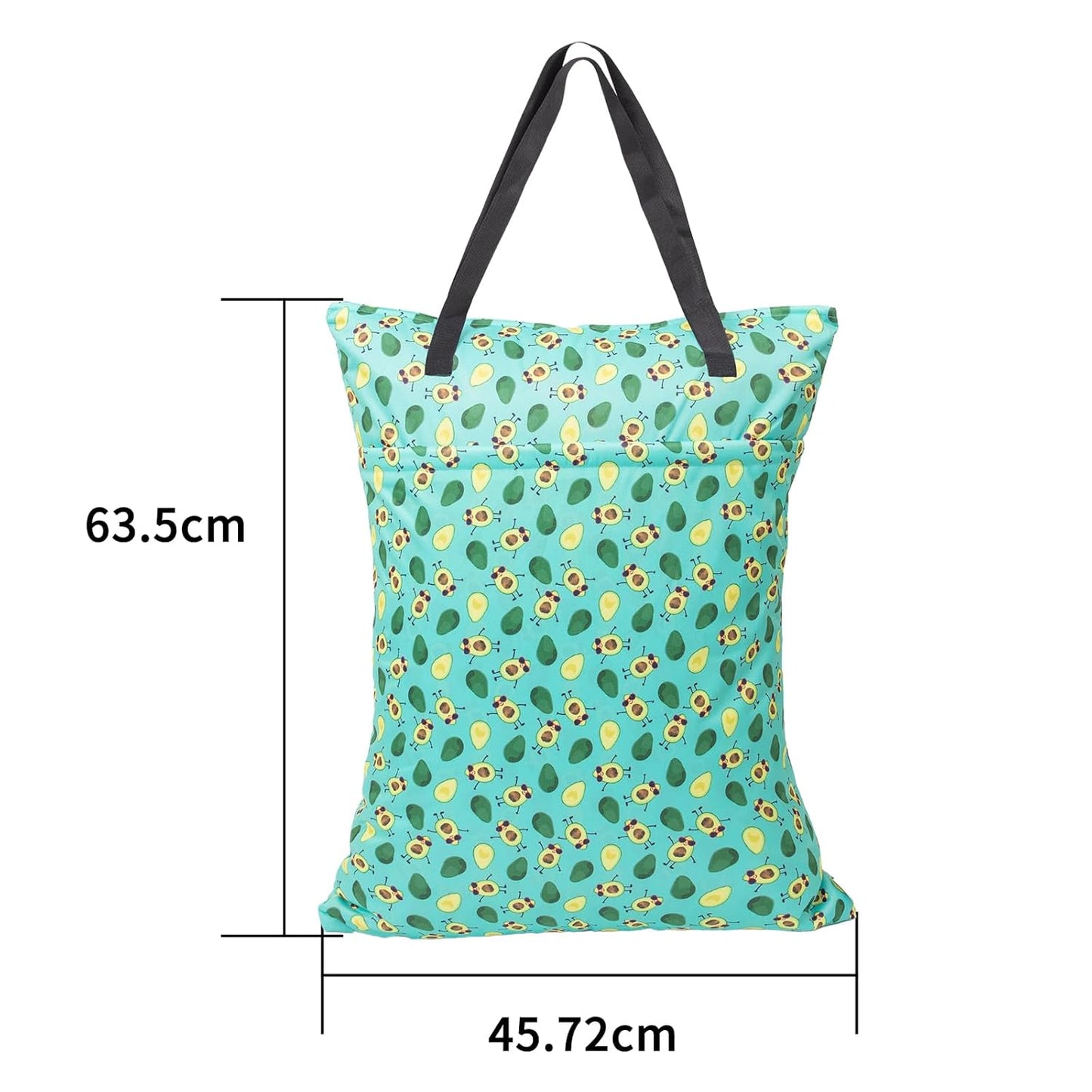 ALVABABY 2 Pack Large Wet Dry Bag Waterproof Hanging Cloth Diaper with Double Zippered Pockets 25x18 inches (Feather & Stripe)