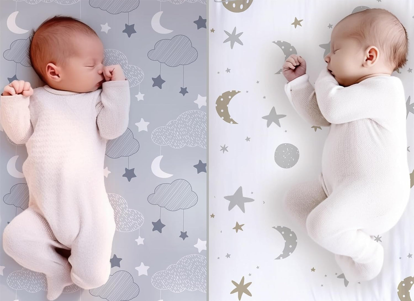 100% Organic Cotton Fitted Sheets for Graco Pack n Play, Babyletto, Pamo Babe, Hiccapop, Dream on Me, Evenflo, Baby Trend, Hygge Hush Portable/Mini Crib/Playards, Beka Bedside Bassinet 2 Pk