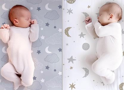 100% Organic Cotton Fitted Sheets for Graco Pack n Play, Babyletto, Pamo Babe, Hiccapop, Dream on Me, Evenflo, Baby Trend, Hygge Hush Portable/Mini Crib/Playards, Beka Bedside Bassinet 2 Pk