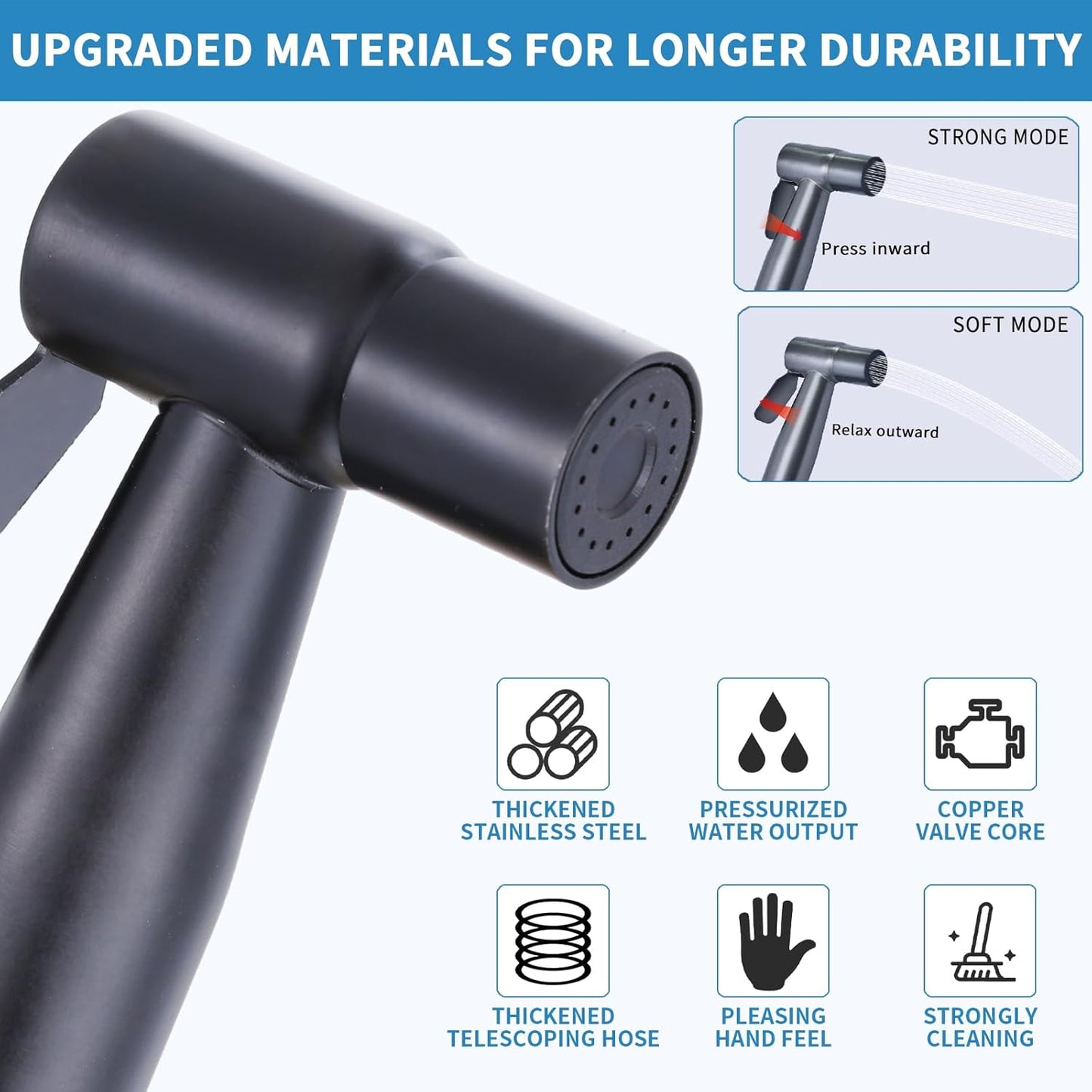 Handheld Toilet Bidet Sprayer for Toilet, Muslim Shower Bidet Toilet Hose Sprayer Kit, Jet Spray Bidet Attachment Connected to Faucet for Cloth Diaper Care and Feminine Wash (Silver)