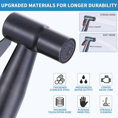 Handheld Toilet Bidet Sprayer for Toilet, Muslim Shower Bidet Toilet Hose Sprayer Kit, Jet Spray Bidet Attachment Connected to Faucet for Cloth Diaper Care and Feminine Wash (Silver)