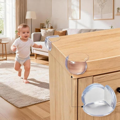 Extra Large & Ultra-Safe Baby Corner Protector Guards - 16-Piece Transparent Table Corner Protectors for Furniture, Super Strong Adhesive, Easy to Install Child Safety Set(Transparent Round)