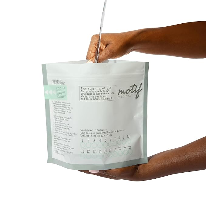 Motif Medical, Breast Pump Parts and Accessories Microwave Steaming Bags - Pack of 7