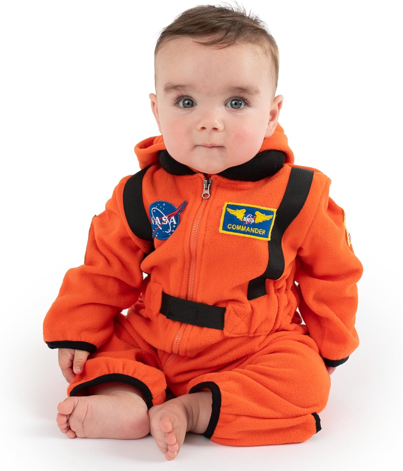 Cuddle Club Astronaut Fleece Baby Bunting Bodysuit with Hood, Cozy NASA Fleece Bunting Suit, Easy-Zip Baby Winter Clothes