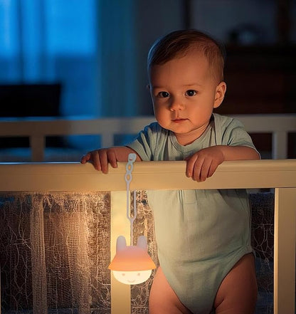 Baby Night Light for Car Seat- Dimming Function 9 Colors Changing Eye Caring Portable Rechargeable & Timing Bedside Lamp Light Up Toddler Bed Room Travel Essentials Squishy Silicone Infant BPA Free
