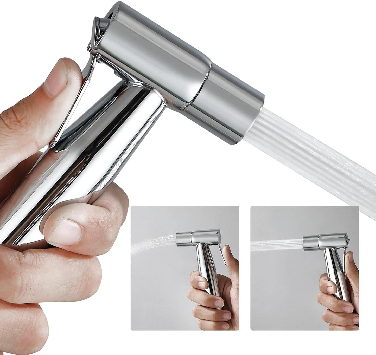 BARROCK 2 Pack Bidet Sprayer Head Only, Stainless Steel Handheld Shattaf Jet Spray for Toilet, Baby Cloth Diaper Sprayer with Adjustable Water Pressure Control, Brushed Nickel