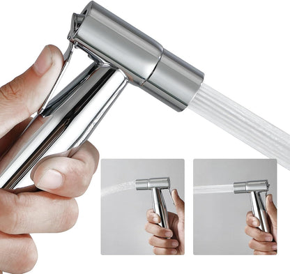 BARROCK 2 Pack Bidet Sprayer Head Only, Stainless Steel Handheld Shattaf Jet Spray for Toilet, Baby Cloth Diaper Sprayer with Adjustable Water Pressure Control, Brushed Nickel