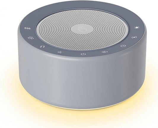 Kipcush White Noise Machine with Night Light – Nursery Sound Machine with Soft Non-Glare Lamp, 30 Soothing Sounds, 8 Color Lights, Up to 8-Hour Timer for Baby & Adults